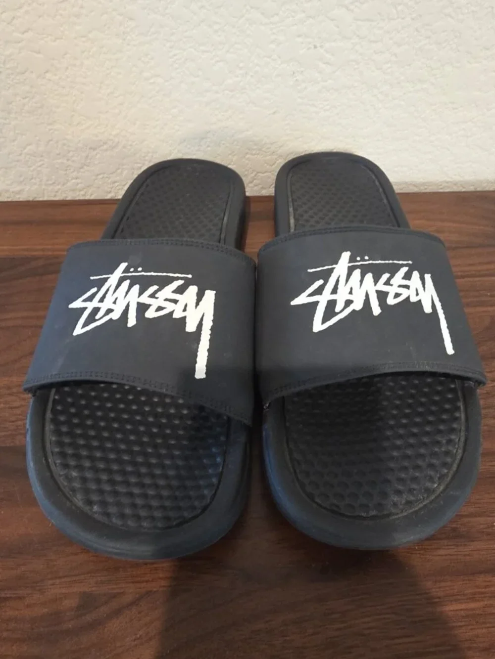 Nike Stussy x Benassi Off Noir Men's Slide Sandals Black US 9